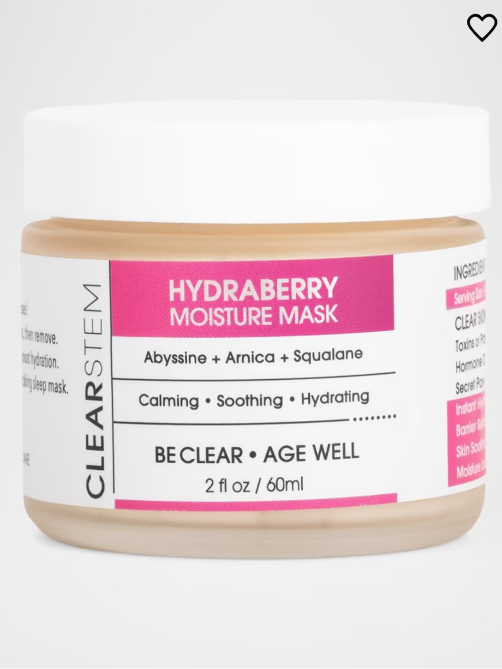 Clearstem Hydraberry Moisture Mask 2oz BRAND NEW IN BOX